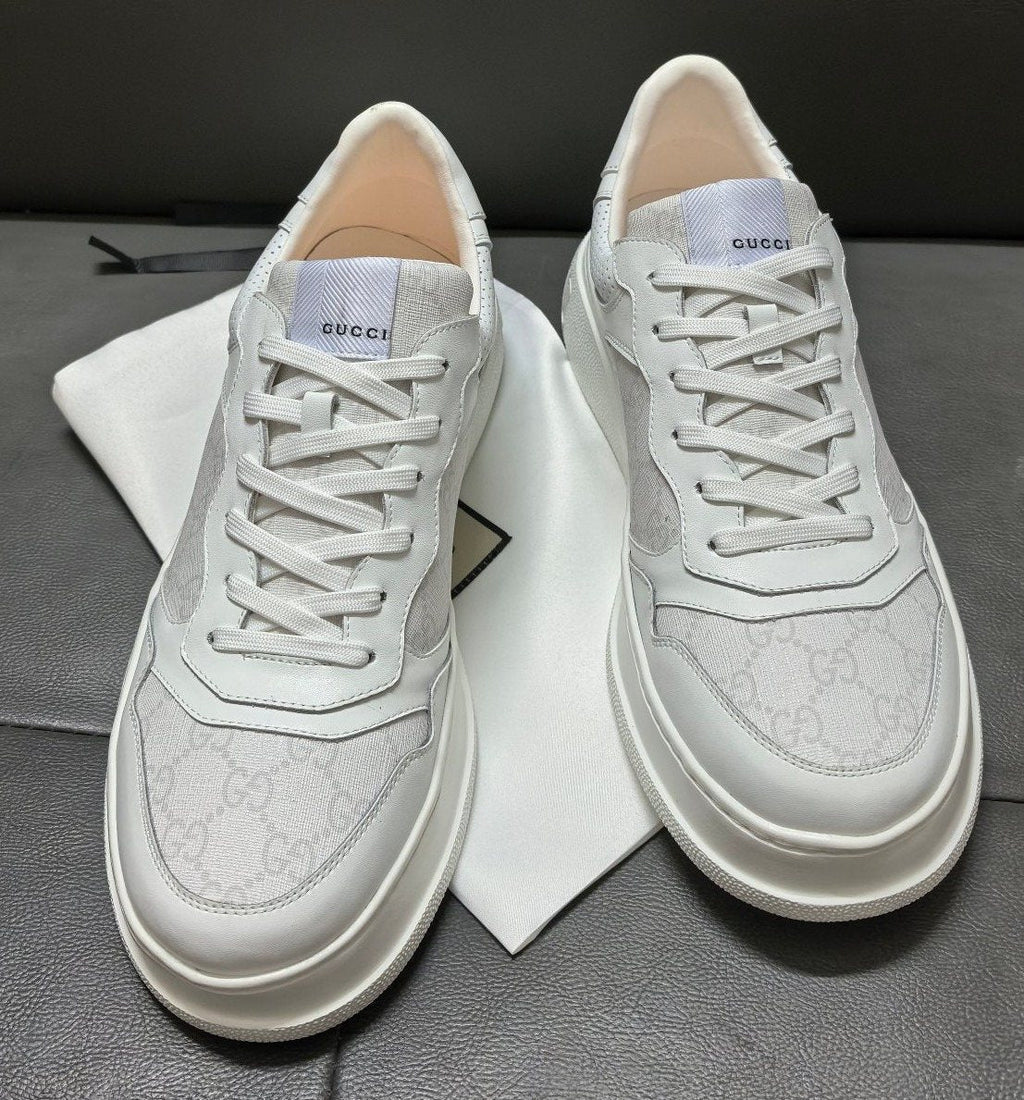 Gucci Light Gray and White Sneakers — hero