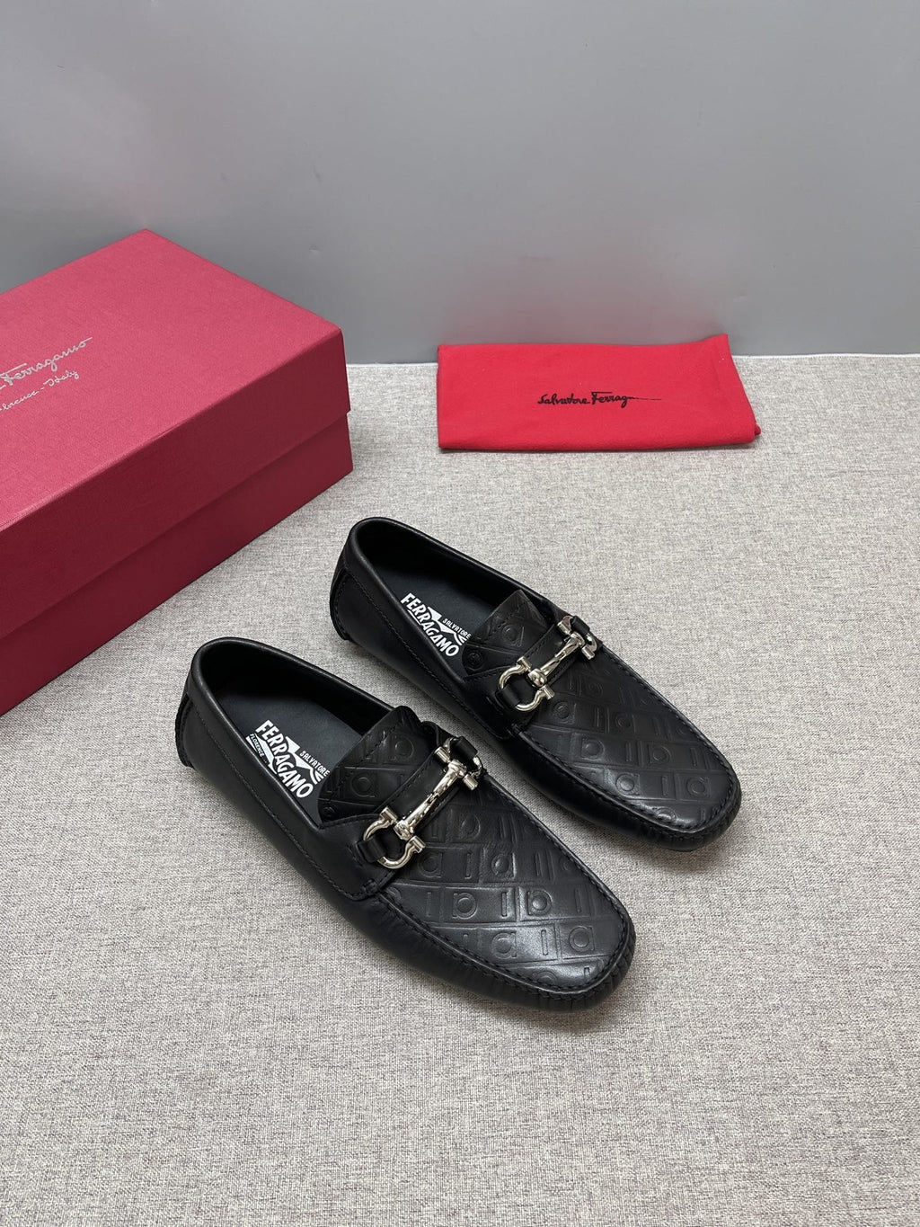 Ferragamo Black Bit Driving Loafers — hero