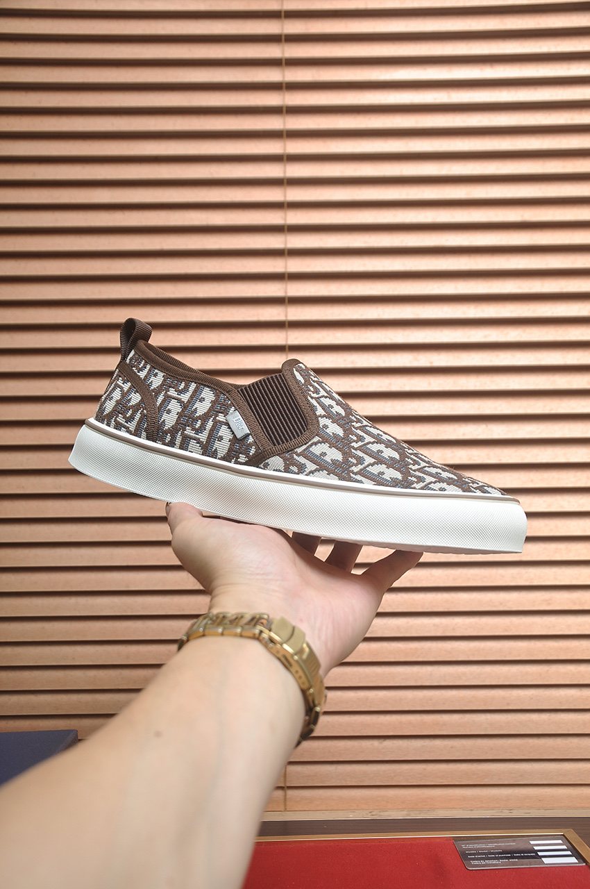 Dior Patterned Slip-On Shoes — model