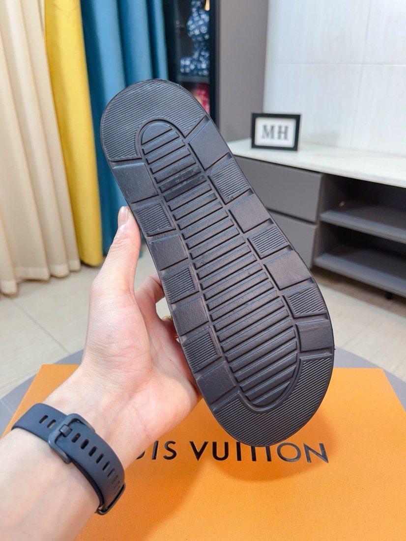 Louis Vuitton Multicolor Graphic Strap Slide Sandals — back