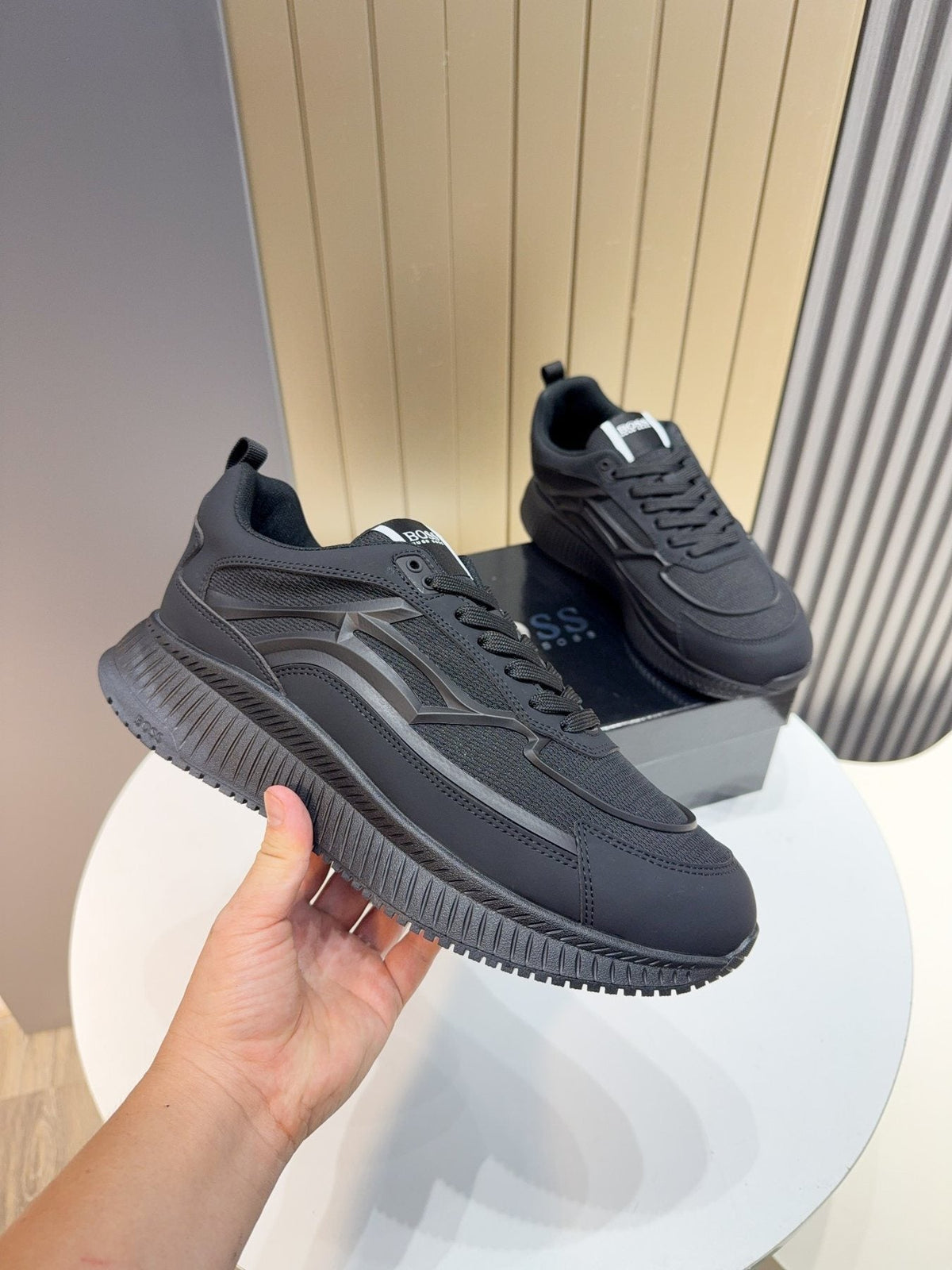 BOSS Black Low-Top Sneakers — front