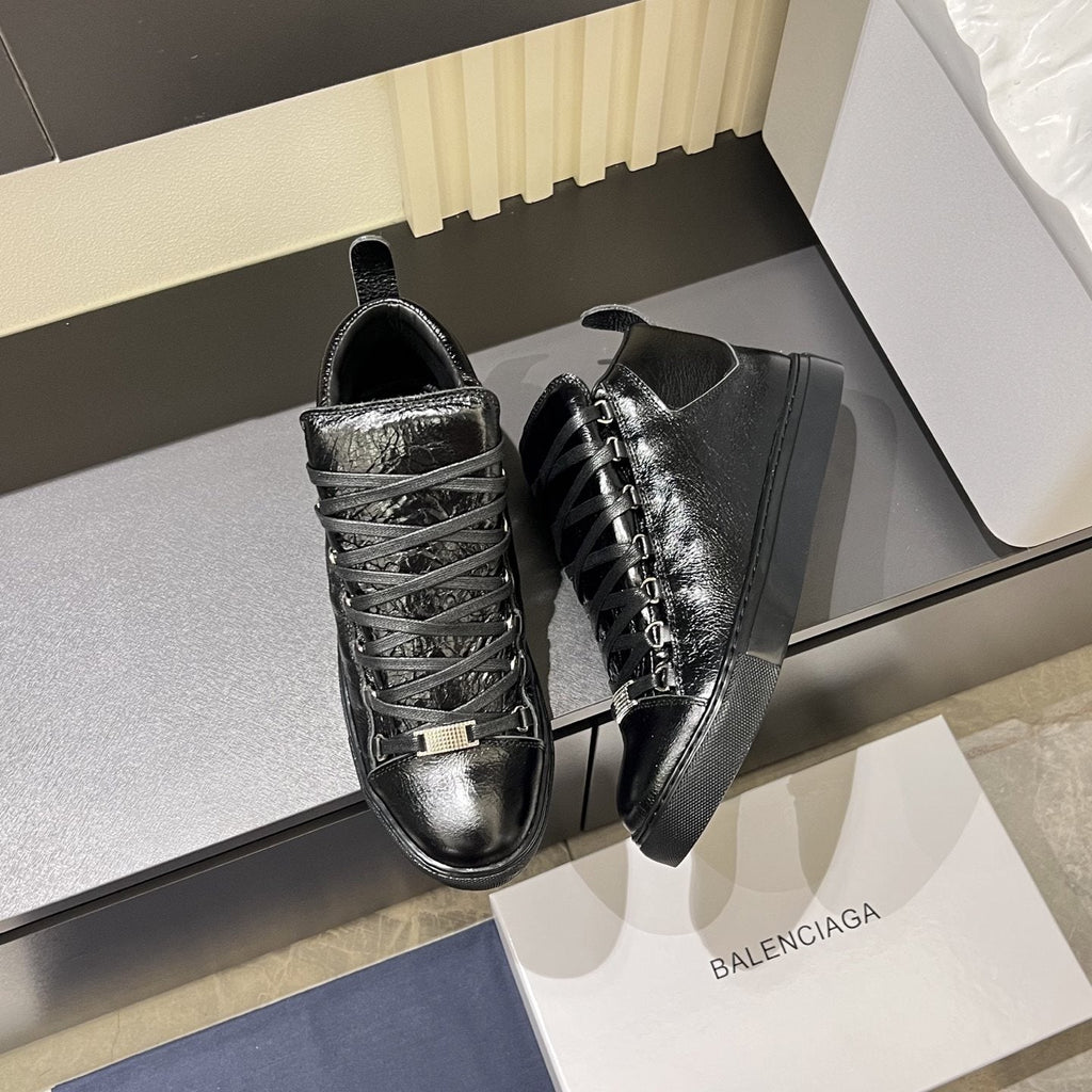 Balenciaga Black Textured High-Top Sneakers — front