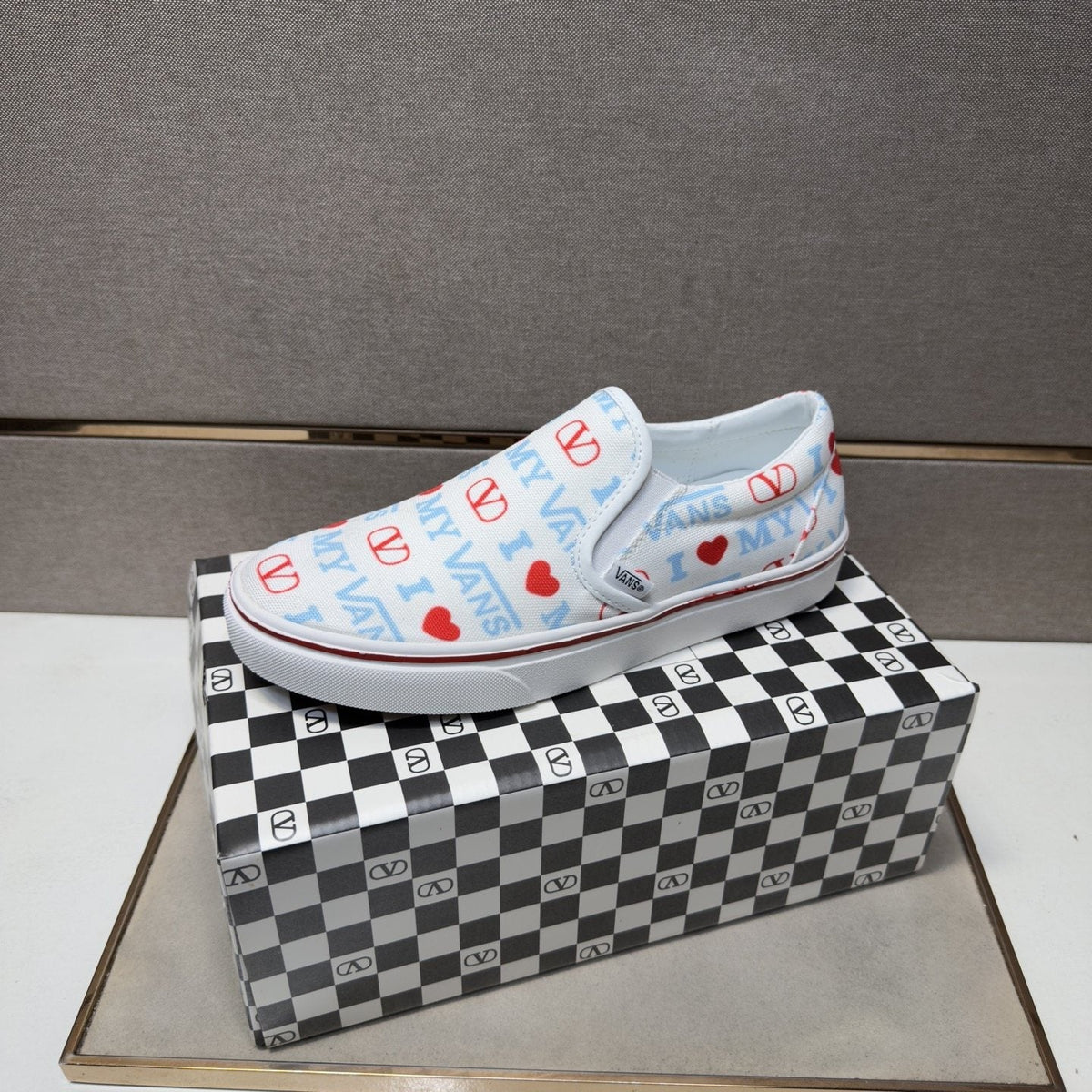 Vans White Graphic Low-Top Sneakers — side