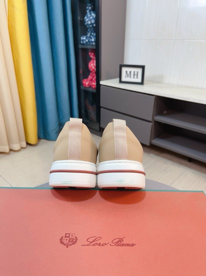 Loro Piana Contrast-Toe Low-Top Sneakers — back