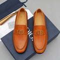 Dior Orange-Brown Buckle Loafers — hero