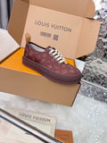Louis Vuitton Burgundy Monogram Low-Top Sneakers — hero