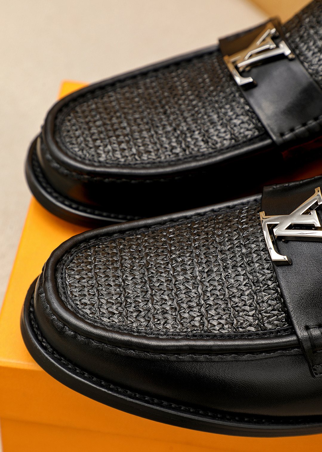 Louis Vuitton Textured Hardware Loafers — detail