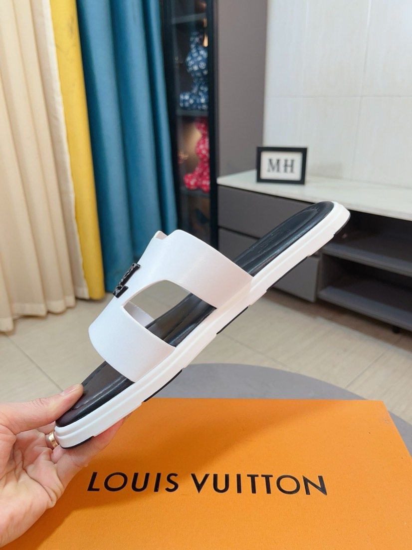 Louis Vuitton Embossed Men's Slide Sandals — side
