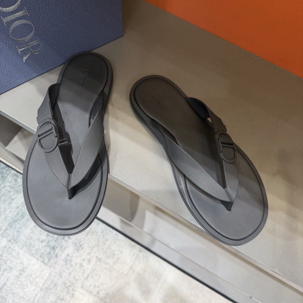 Dior Thong Sandals with Circular Strap Accent — side