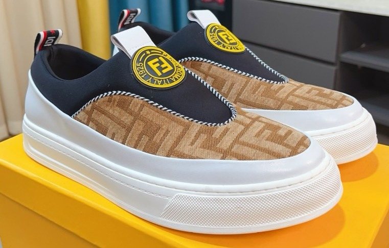 Fendi Patterned Slip-On Sneakers — hero