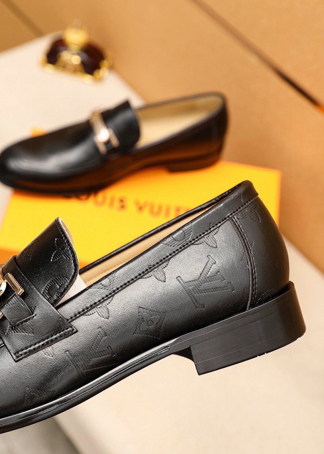 Louis Vuitton Textured Hardware Loafers — back