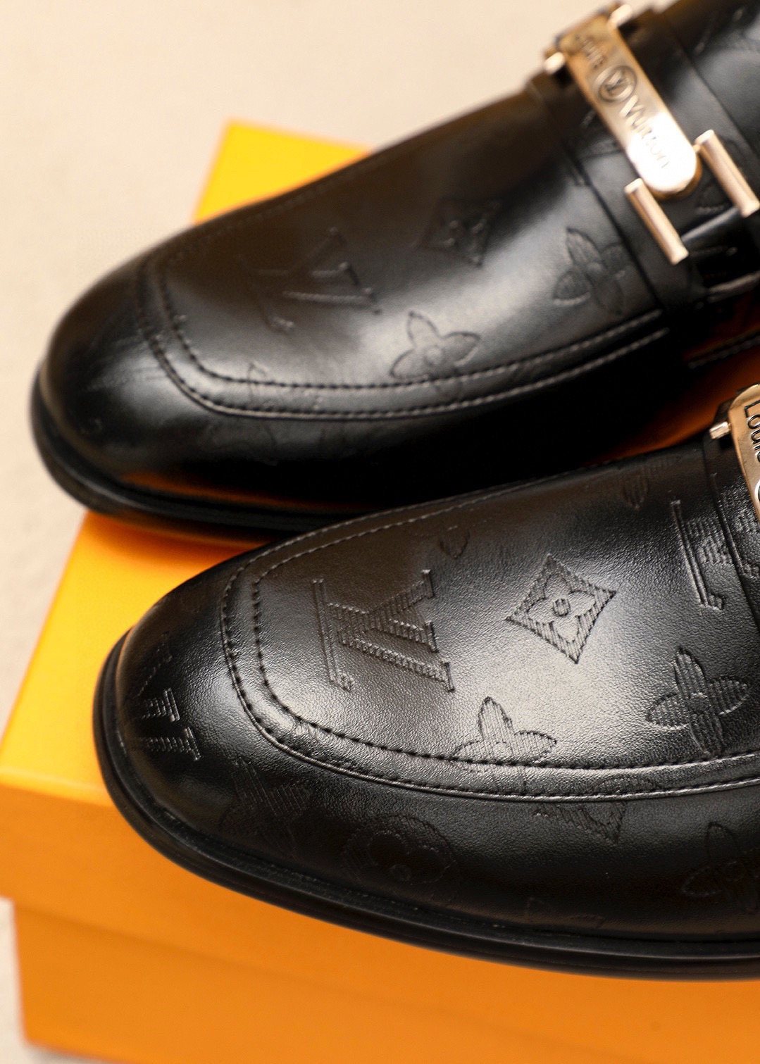 Louis Vuitton Textured Hardware Loafers — side