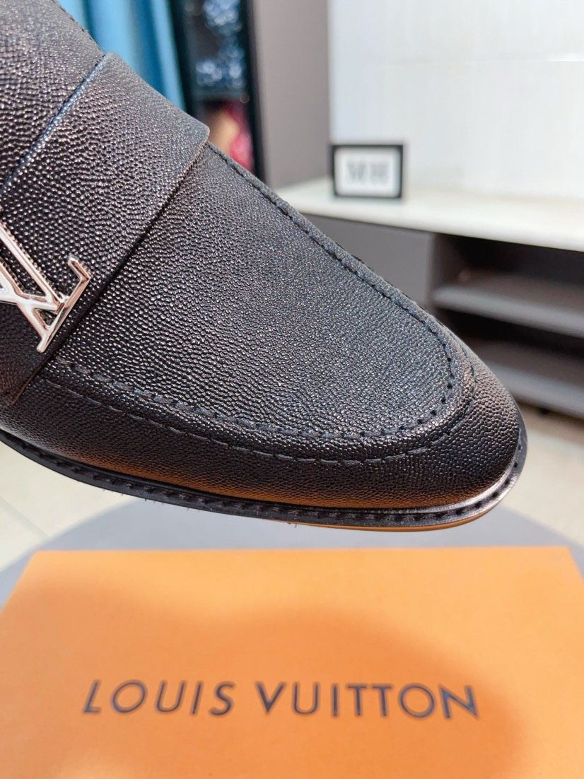 Louis Vuitton Textured Hardware Loafers — detail