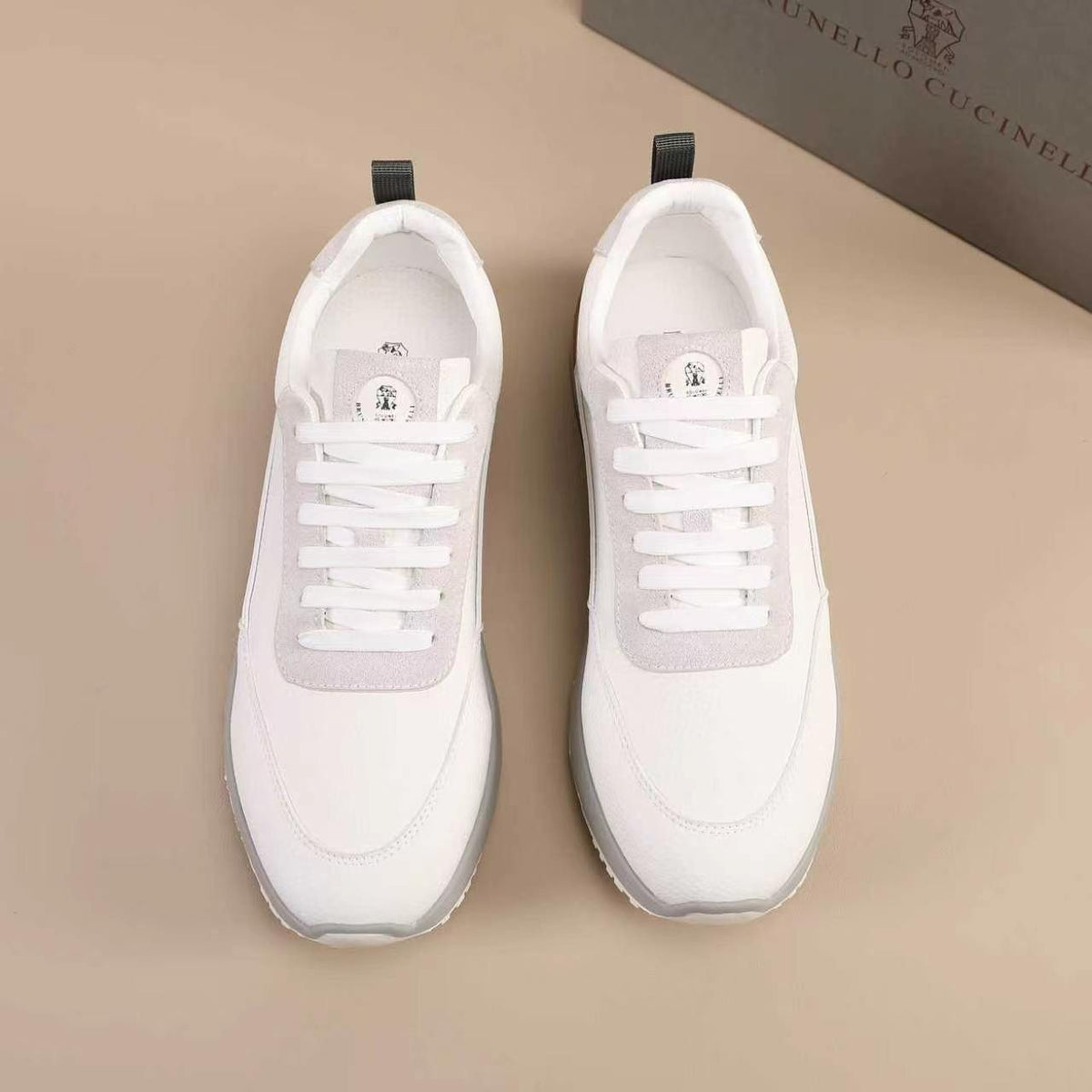 Brunello Cucinelli Suede-Trim Low-Top Sneakers — front