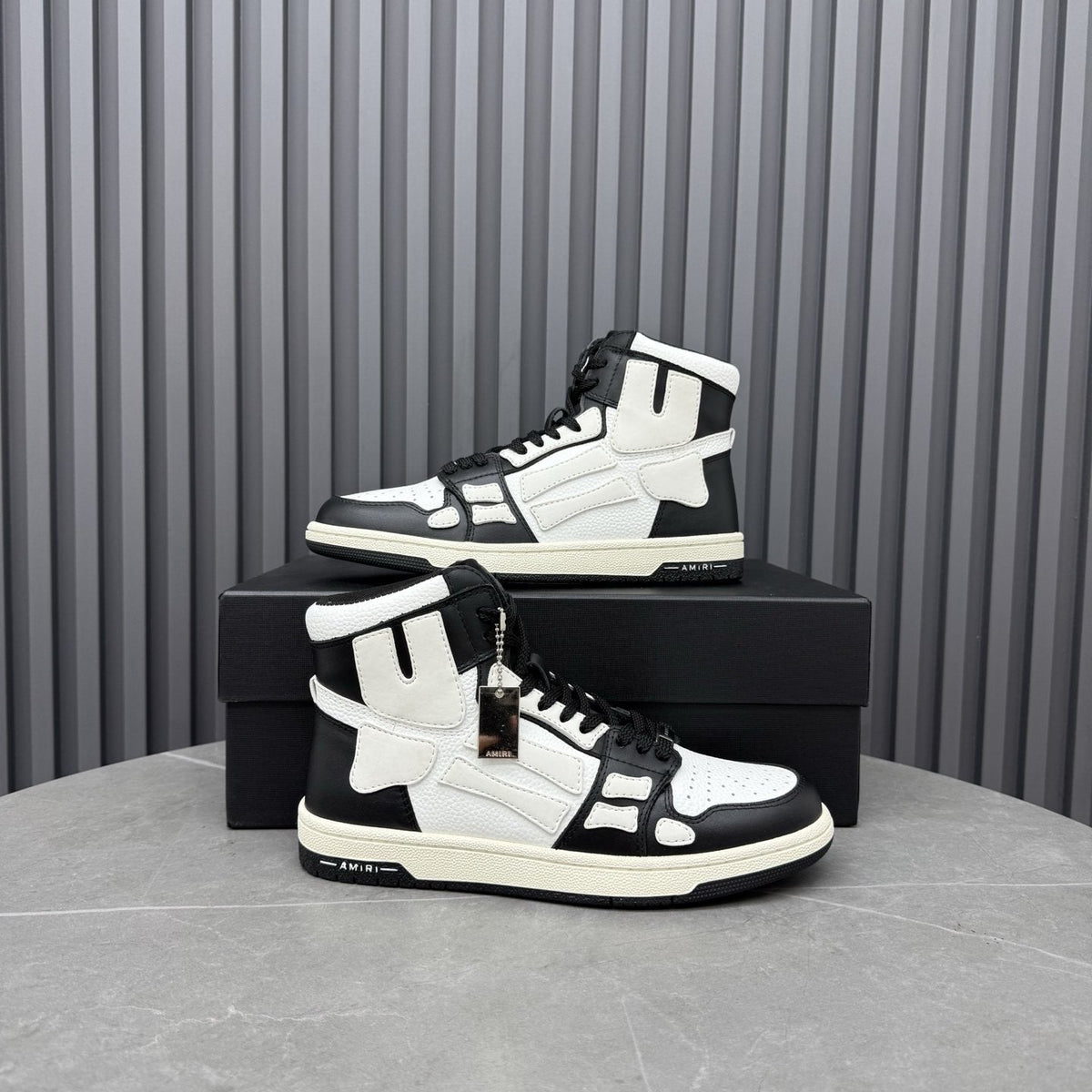 AMIRI Two-Tone High-Top Sneakers — side