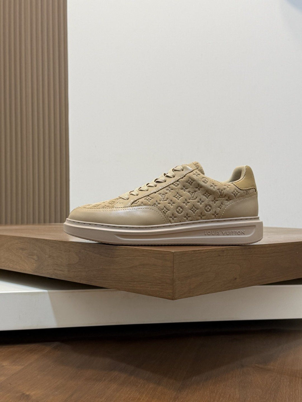 Louis Vuitton Pale Olive Monogram Low-Top Sneakers — side