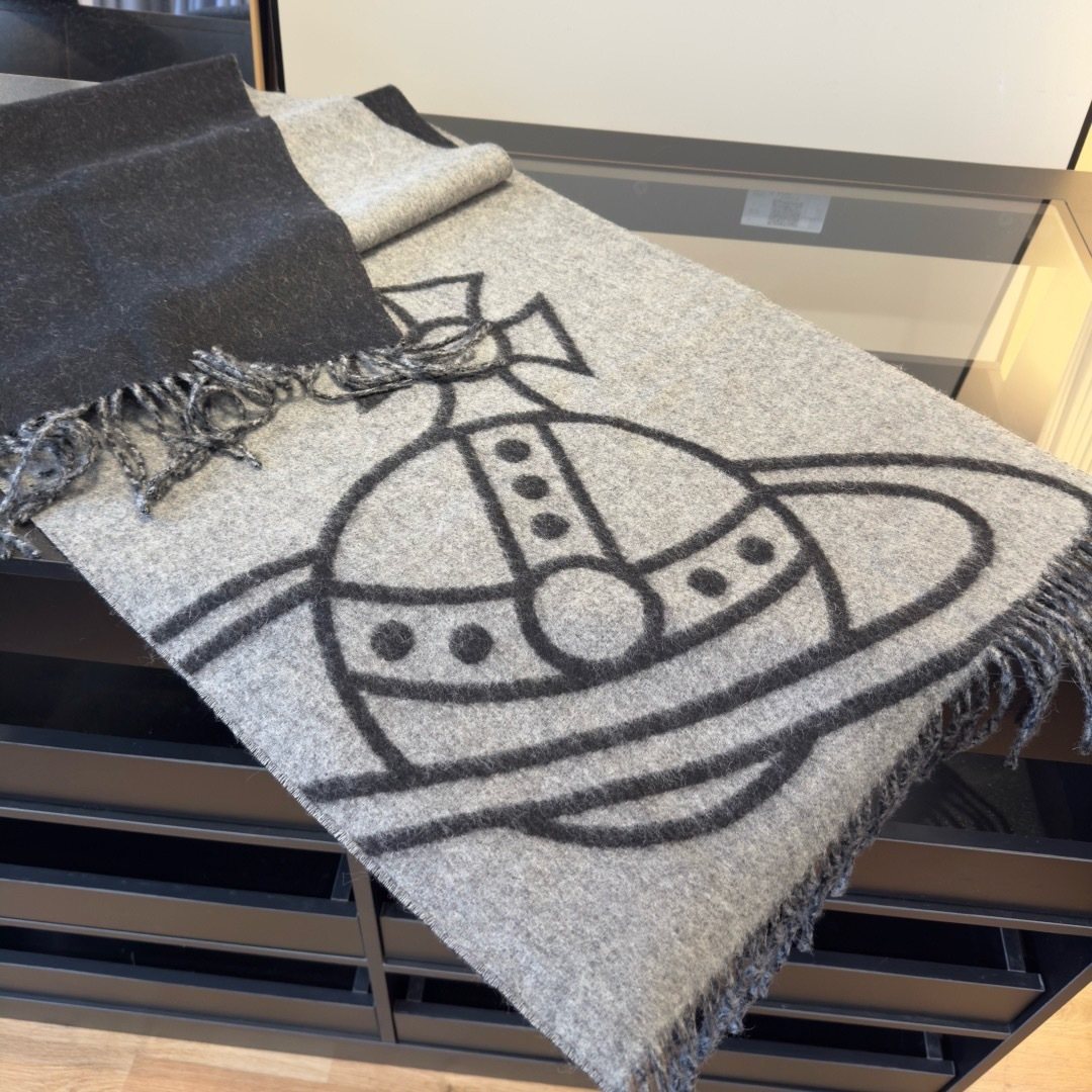 Vivienne Westwood Orb Motif Fringed Scarf — side