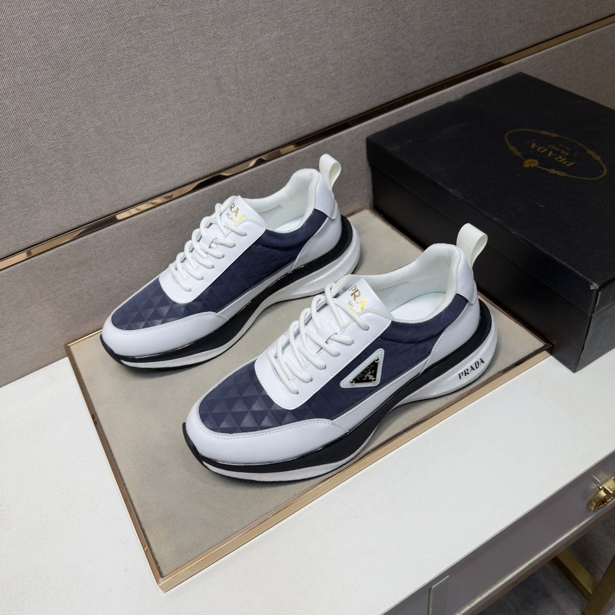 Prada Quilted Panel Sneakers — front