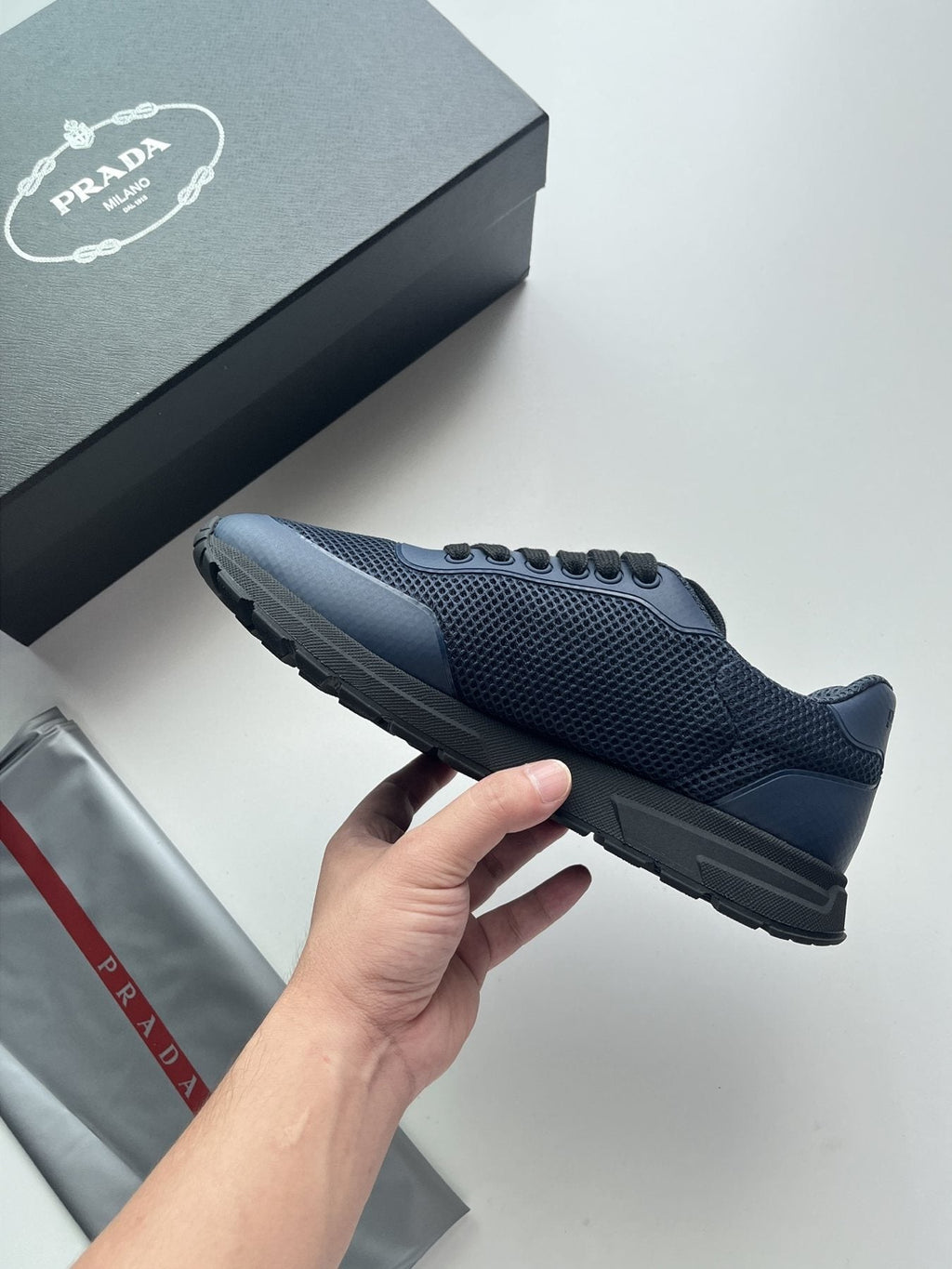 Prada Prax Mesh Sneakers — side