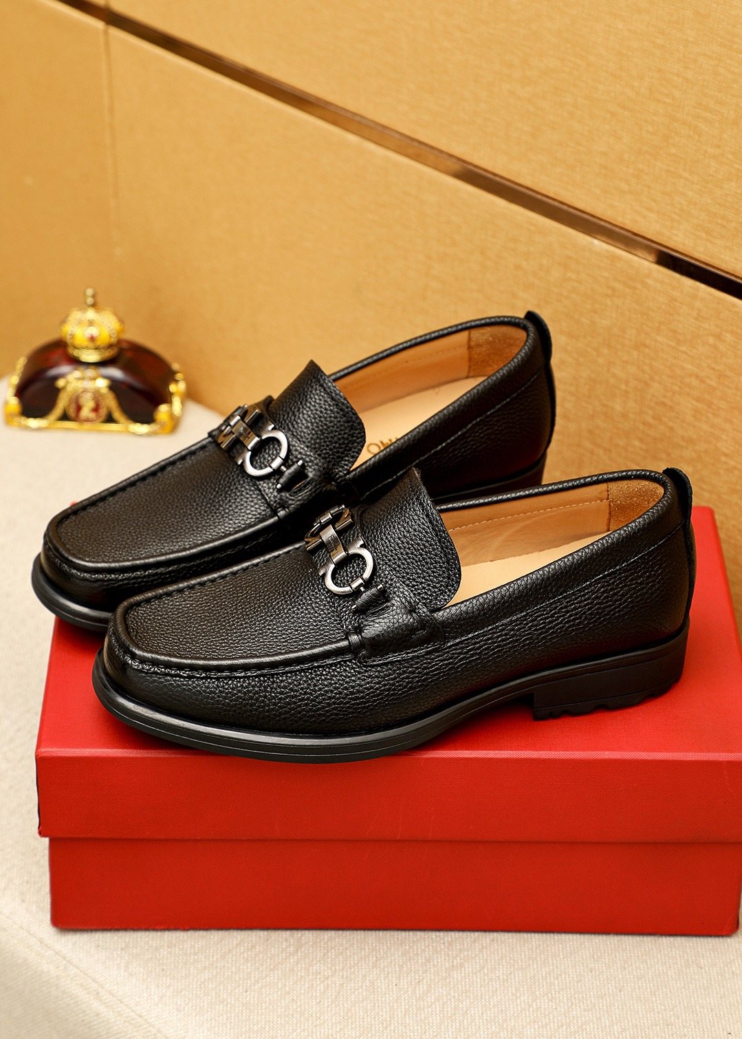 Ferragamo Leather Bit Loafers — front