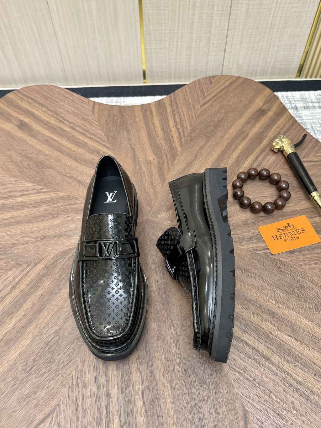 Louis Vuitton Patterned Hardware Loafers — side