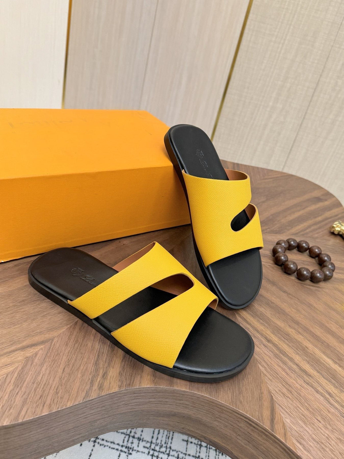 Loro Piana Cross-Strap Slide Sandals — front